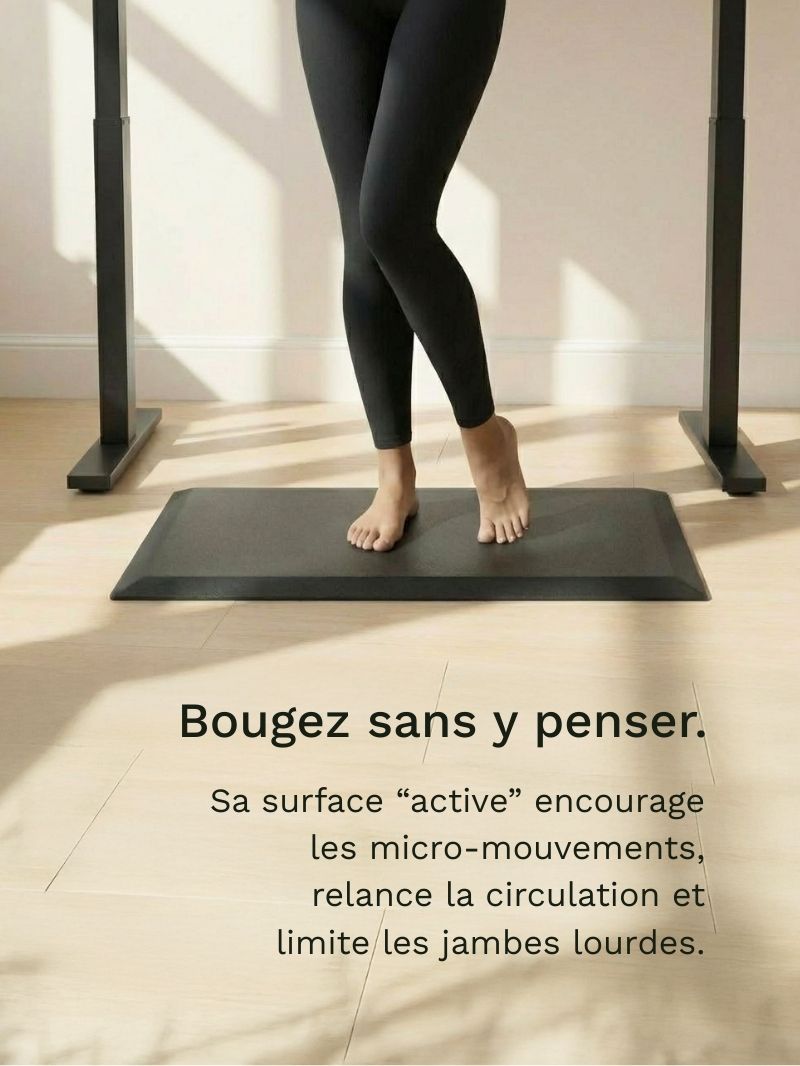 Le tapis antifatigue encourage les micro mouvements