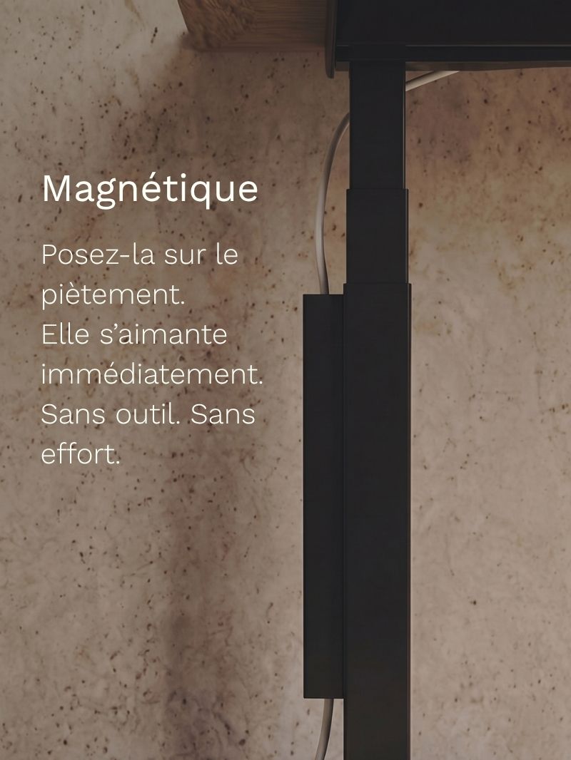 Goulotte passe-câble magnétique pour bureau Assis Debout
