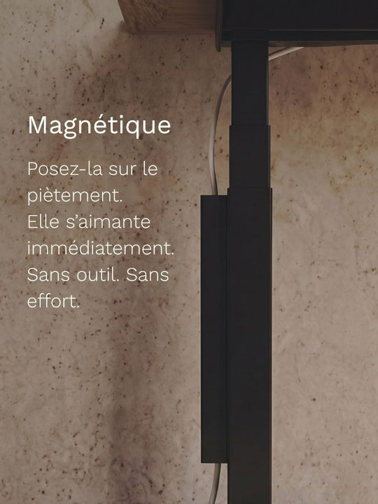 Goulotte passe-câble magnétique pour bureau Assis Debout
