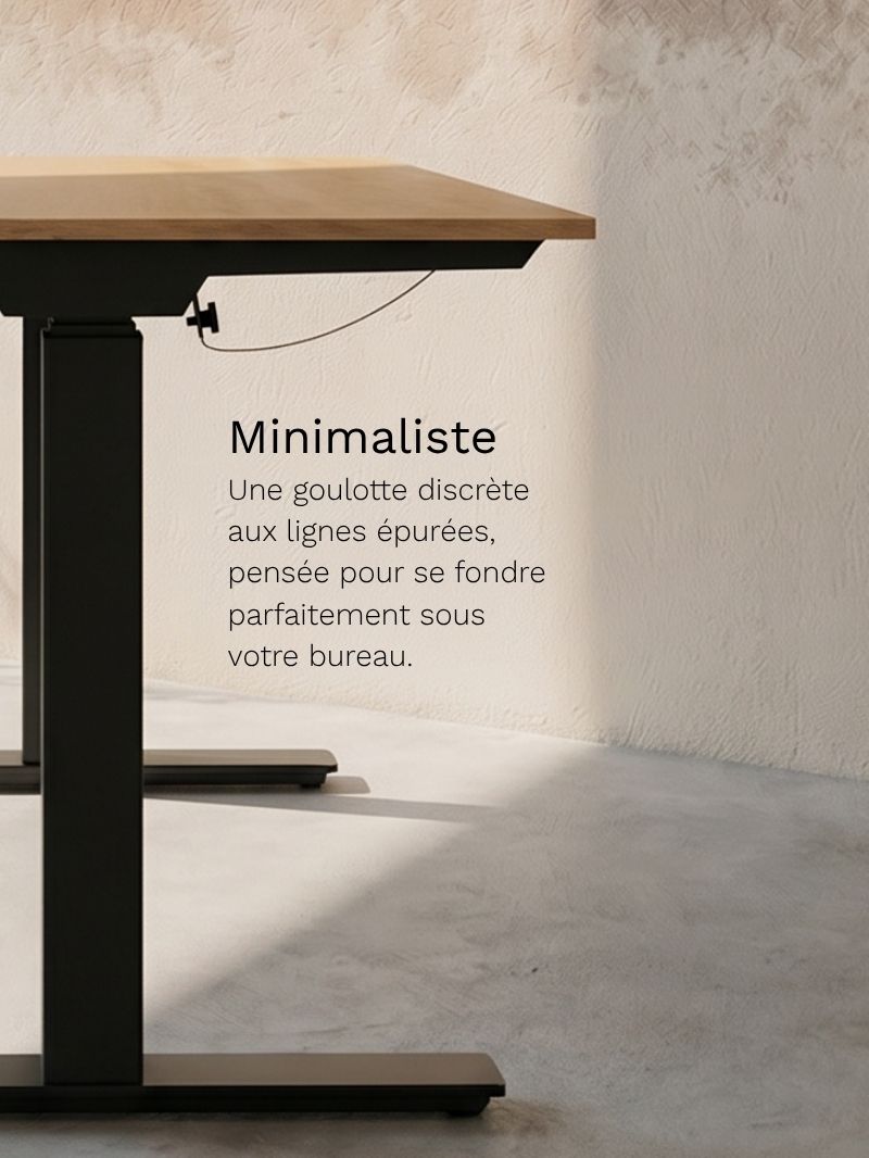 Goulotte design et minimaliste pour bureau Assis Debout AUM WORLD