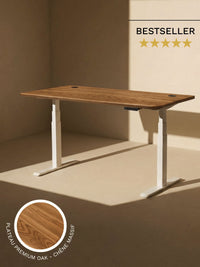 Advanced Go - Plateau Premium Oak | Bureau Assis Debout Électrique en Chêne Massif,  Ports USB A & C