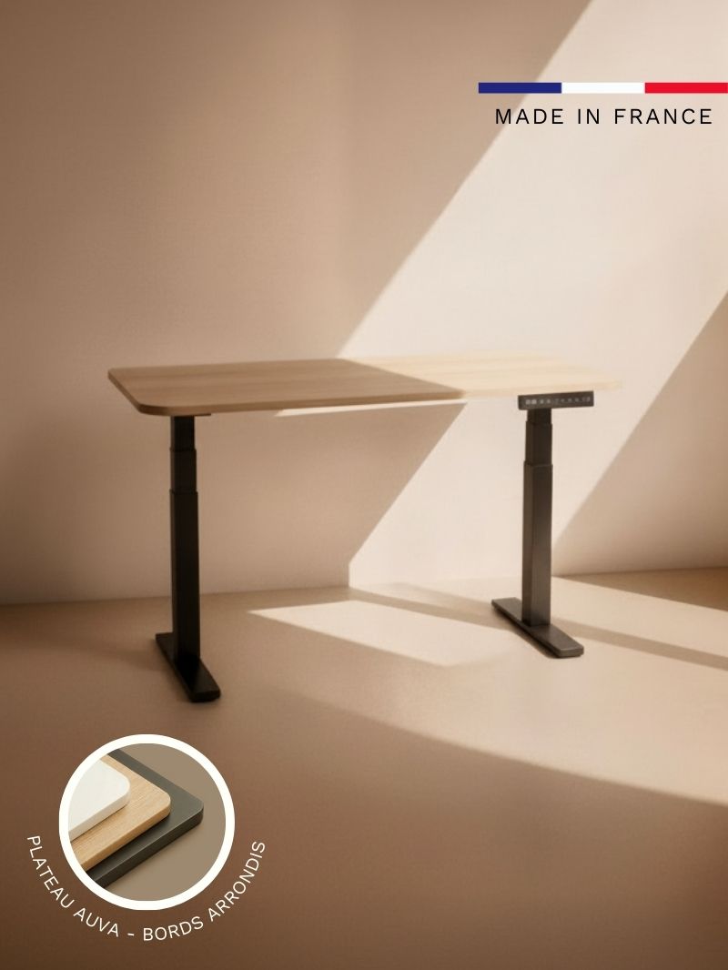 Advanced - Plateau Auva | Bureau Assis Debout Électrique, 70 cm, Angles arrondis