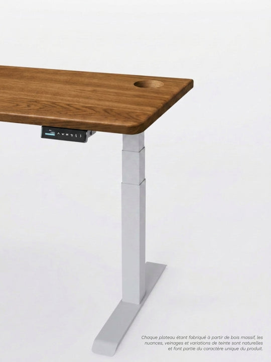 AUM WORLD Détail du piètement blanc du bureau Assis Debout ADVANCED PRO.