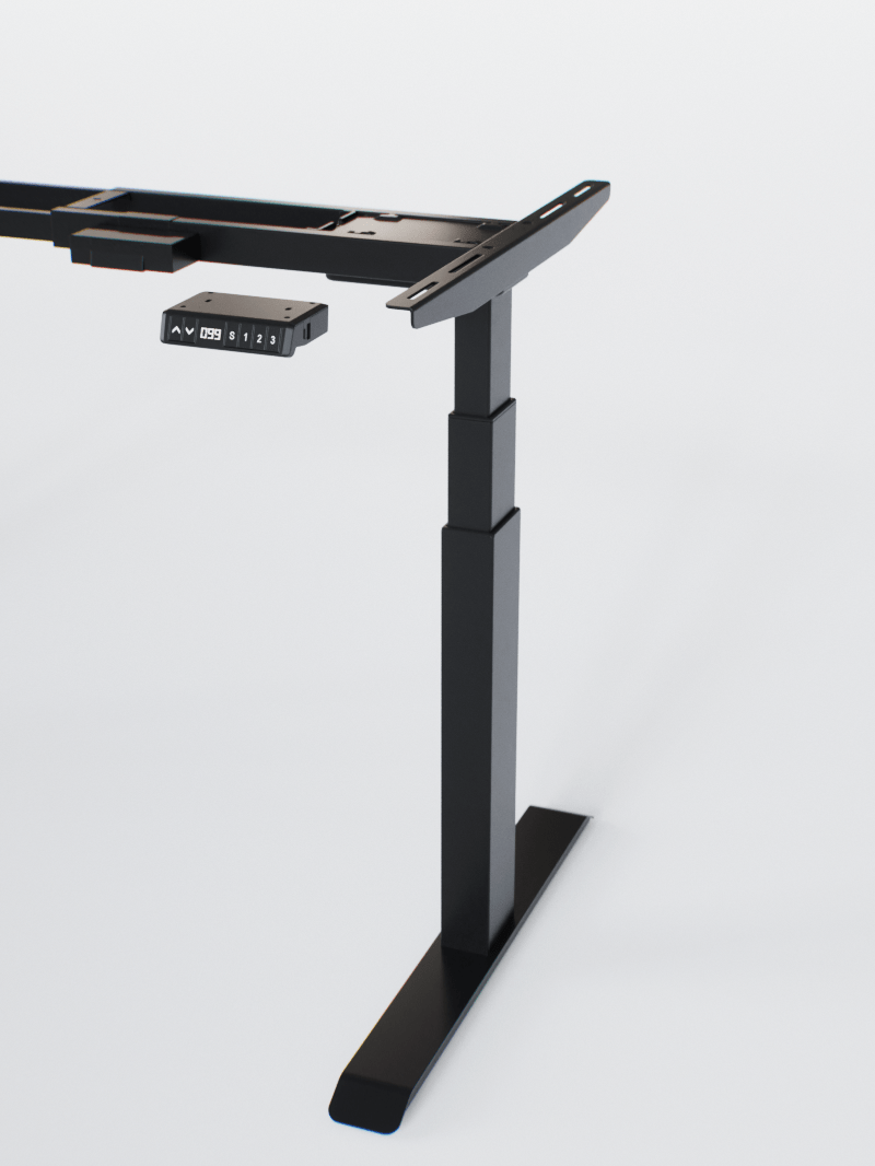 Pieds de Bureau Électrique Réglable en Hauteur - ADVANCED LITE GO_NOIR_Ports USB A_Ports USB C_Vue Détaillée_Copyrights_AUM WORLD_2024