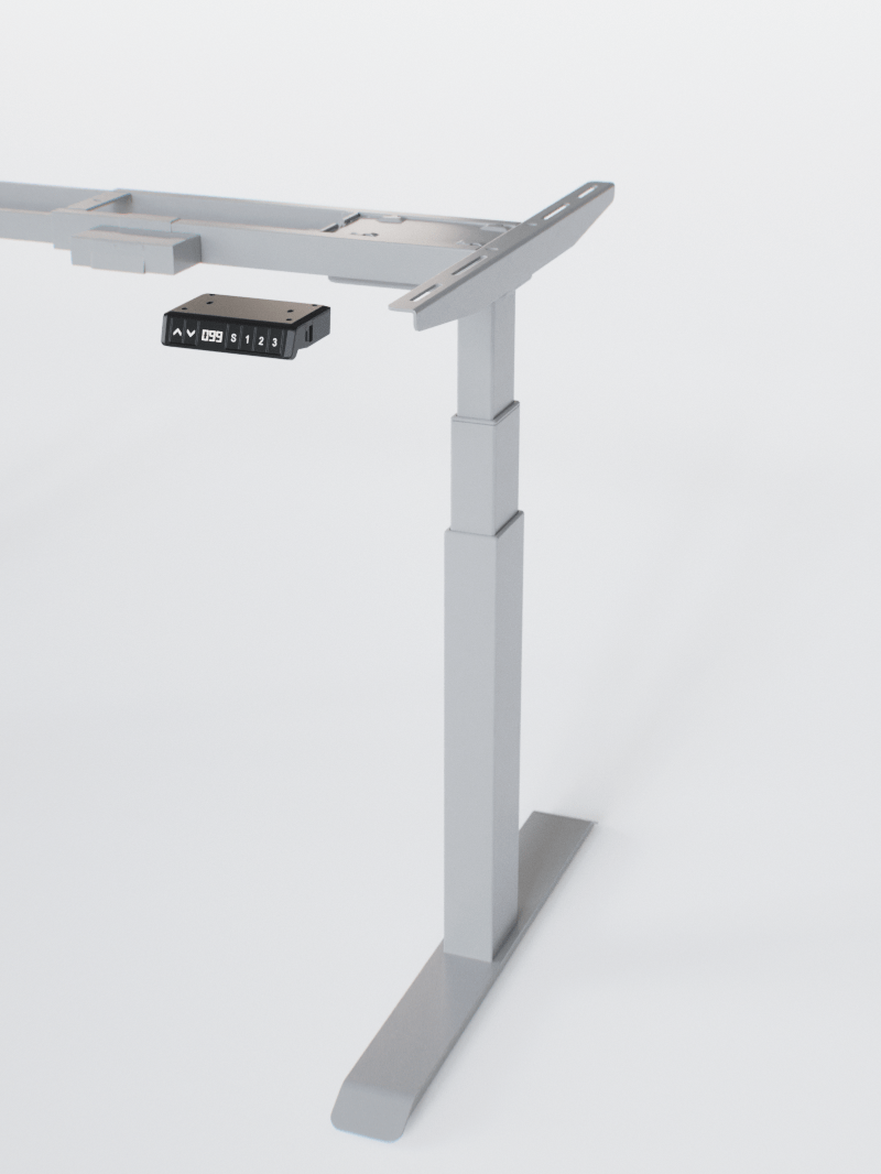 Pieds de Bureau Électrique Réglable en Hauteur - ADVANCED LITE GO_GRIS_Ports USB A_Ports USB C_Vue Détaillée_Copyrights_AUM WORLD_2024
