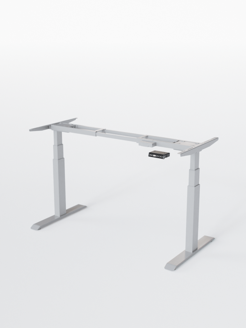 Pieds de Bureau Électrique Réglable en Hauteur - ADVANCED LITE GO_GRIS_Ports USB A_Ports USB C_Vue Globale_Copyrights_AUM WORLD_2024