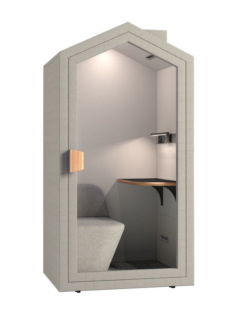 AW_Cabine Acoustique Individuelle Premium | QuietPod SERENITY_Ivoire Mat