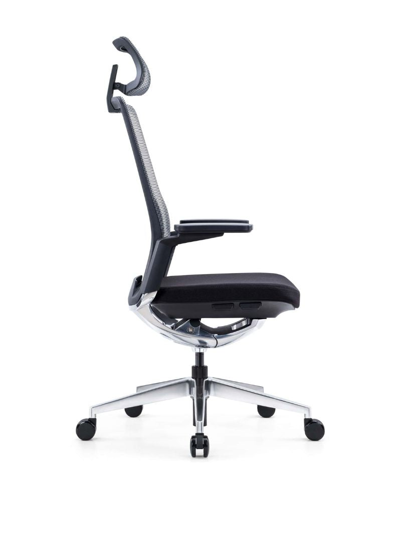 AW_CHAISE ERGONOMIQUE DE DIRECTION INVICTA_NOIR_AVEC APPUI-TETE_VUE LATERALE