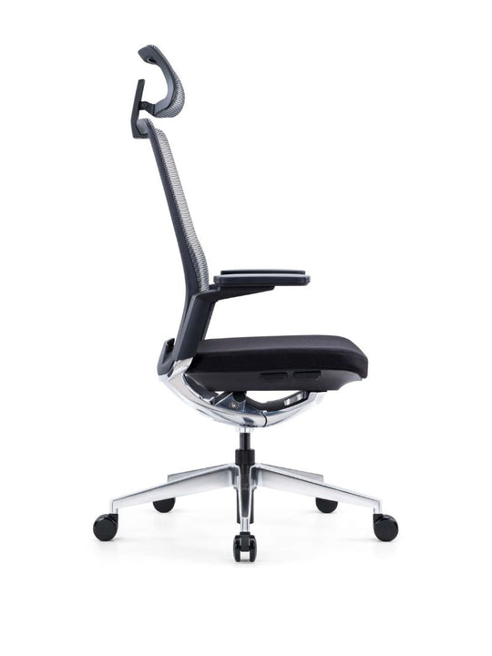 AW_CHAISE ERGONOMIQUE DE DIRECTION INVICTA_NOIR_AVEC APPUI-TETE_VUE LATERALE