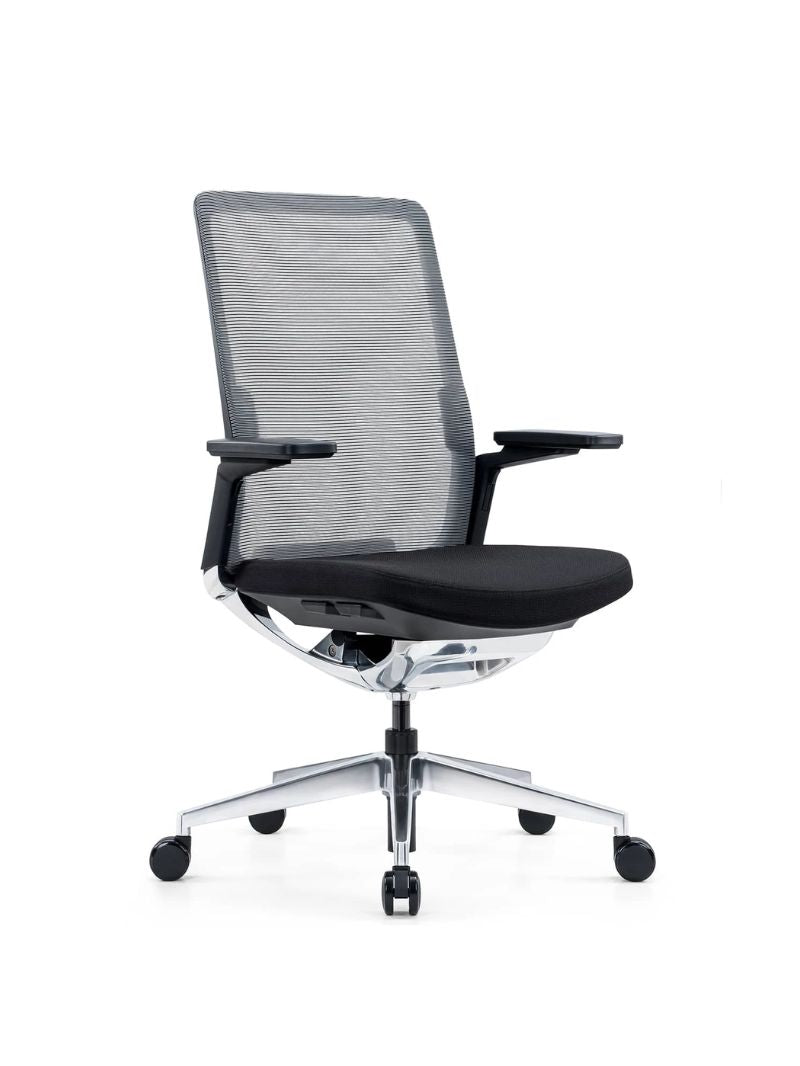 AW_CHAISE ERGONOMIQUE DE DIRECTION INVICTA_NOIR_VUE 3/4 AVANT GAUCHE