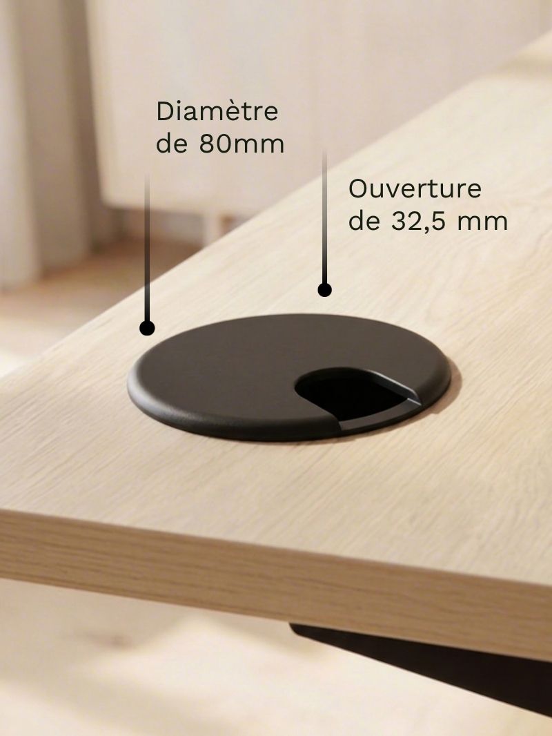 Obturateur passe-câble AUM WORLD pour bureau Assis Debout