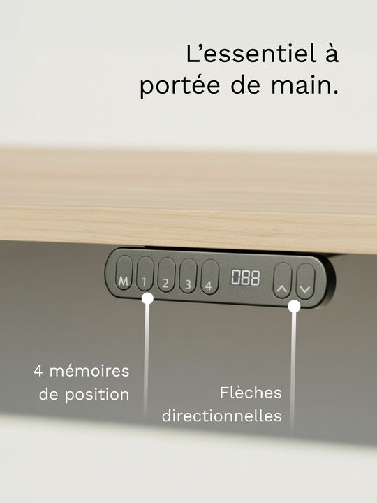 Bureau Assis Debout START avec mémoires de position