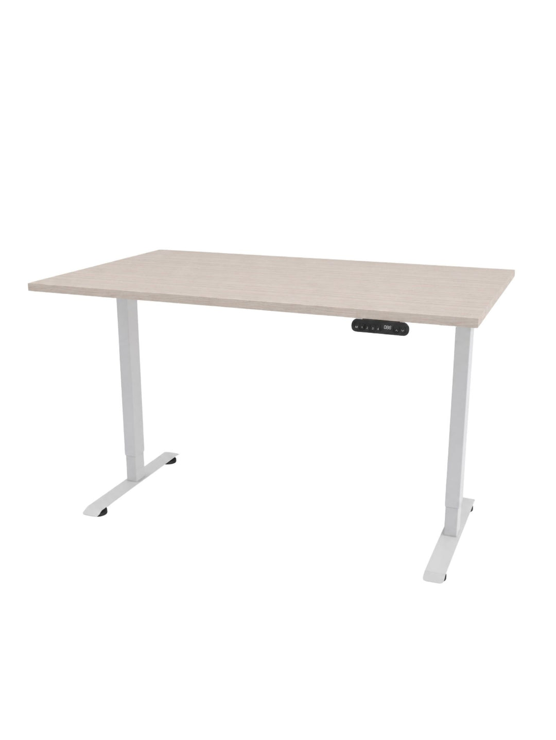 Bureau Assis Debout START pieds blancs plateau chêne clair