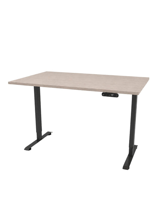 Bureau Assis Debout START pieds noirs plateau chêne clair