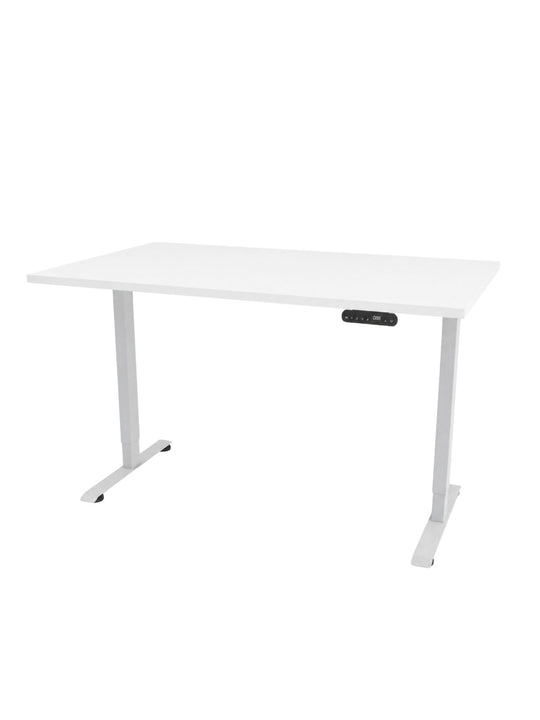 Bureau Assis Debout START pieds blancs plateau blanc