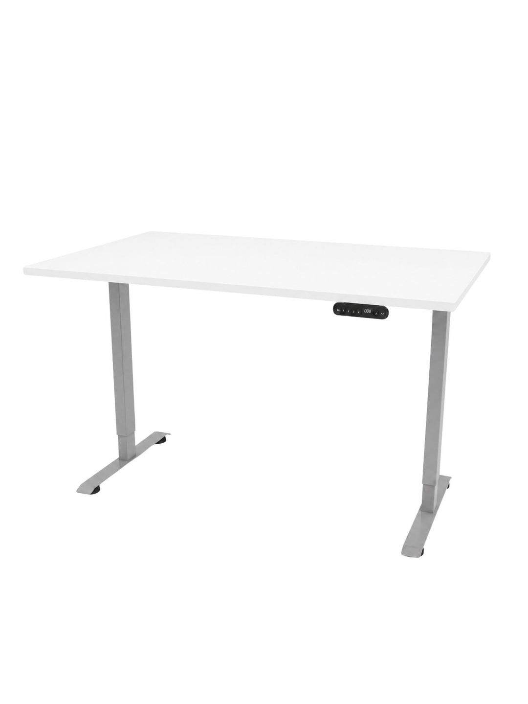 Bureau Assis Debout START pieds gris plateau blanc