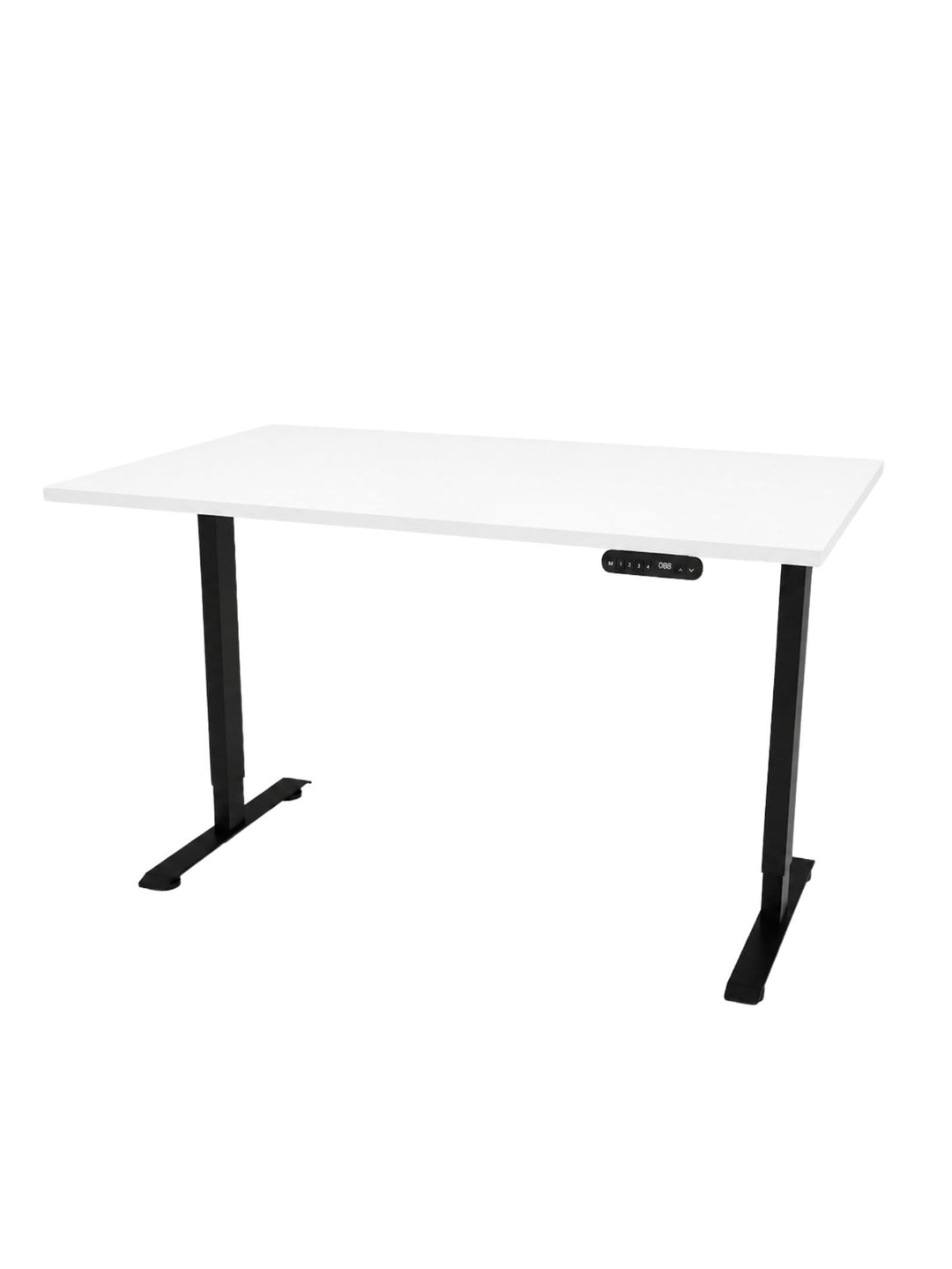 Bureau Assis Debout START pieds noirs plateau blanc