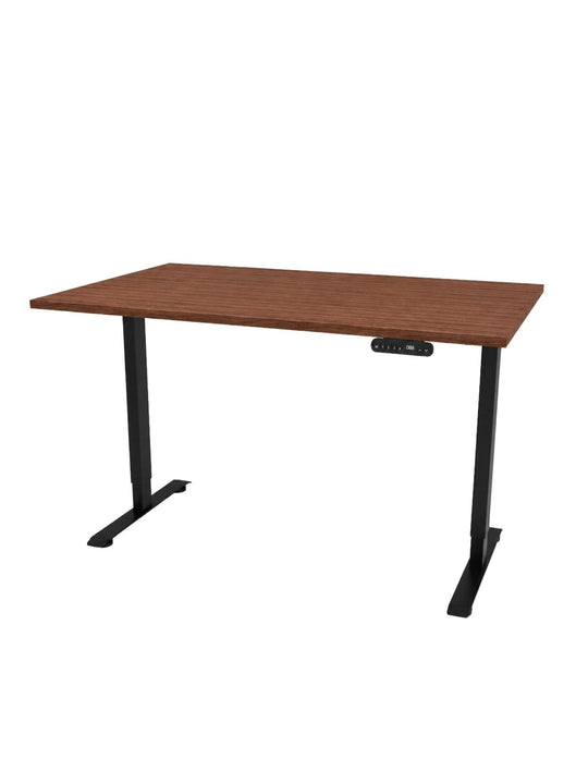 Bureau Assis Debout START pieds noirs plateau noyer