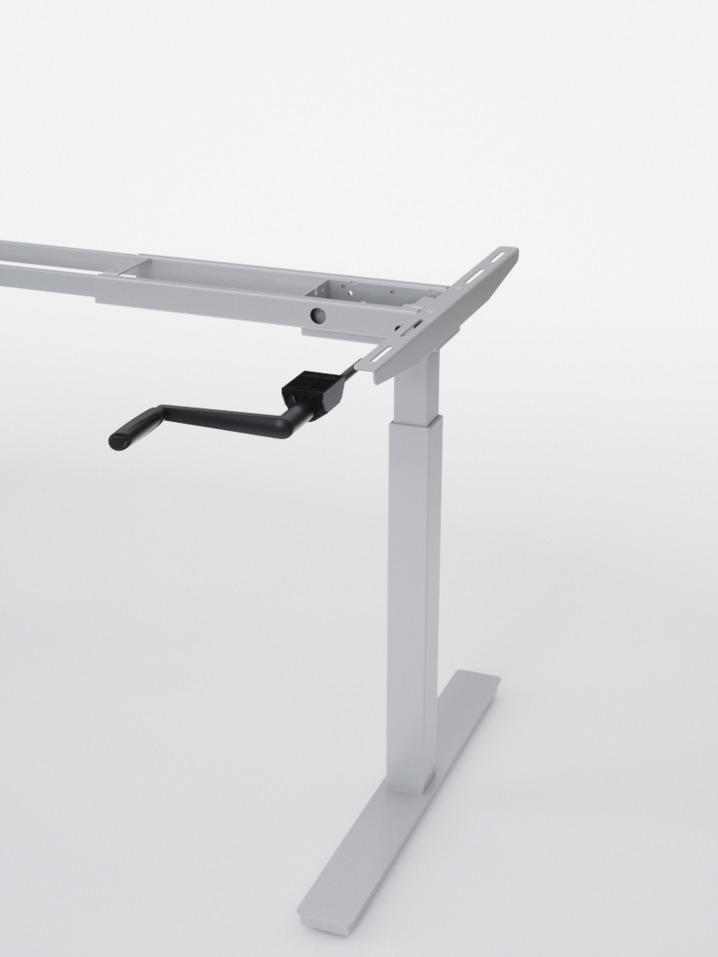 AUM WORLD_Pieds de bureau réglable en hauteur manuel Assis Debout_HANDY GO_GRIS_DETAIL_Copyrights_AUM WORLD¨_2023