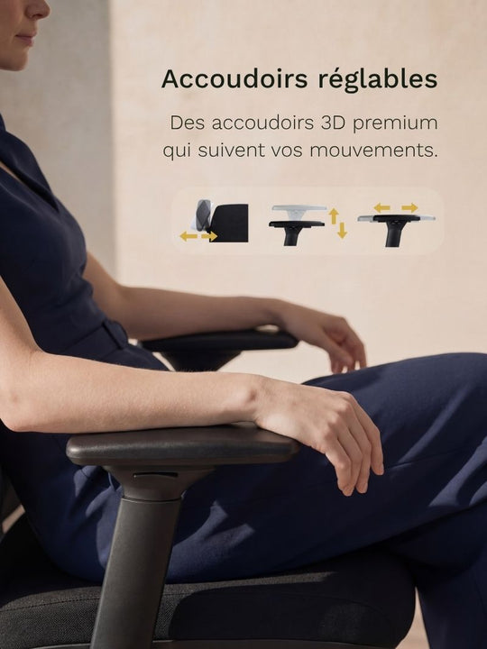 Chaise de Bureau Ergonomique | Synkro_Accoudoirs réglables