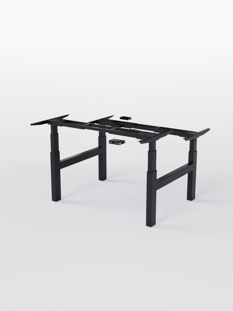 Duo Go | Pieds de Bench Réglable Électrique 2 Postes, Ports USB A & C