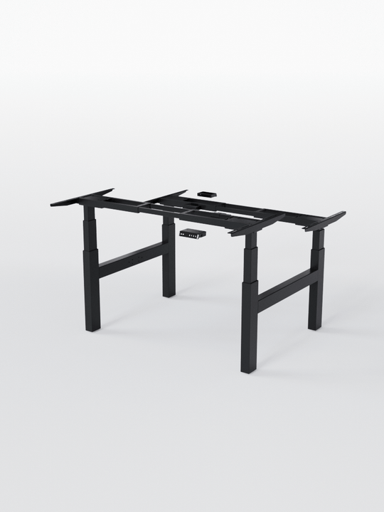 AUM WORLD_Pieds de Bench Réglable Électrique 2 Postes de Travail - Ports USB A &amp; C - DUO GO_NOIR_Copyrights_AUM WORLD®_202409