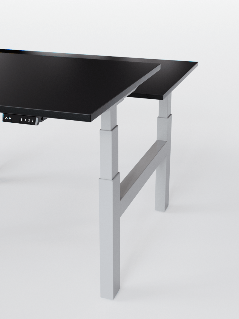 AUM WORLD_Pieds de Bench Réglable Électrique 2 Postes de Travail - Ports USB A &amp; C - DUO GO_MIX COULEUR_01_Copyrights_AUM WORLD®_202409