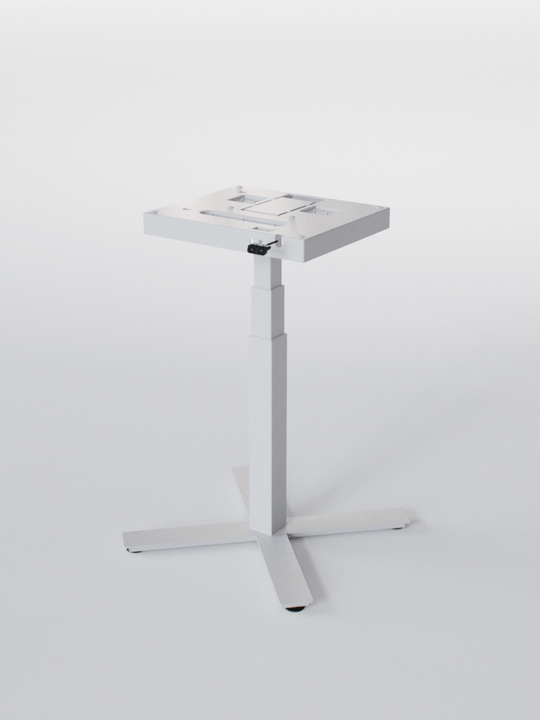 Pieds de Bureau Électrique Réglable en Hauteur - MINI PLUS - Blanc_ Copyrights AUM WORLD 2024