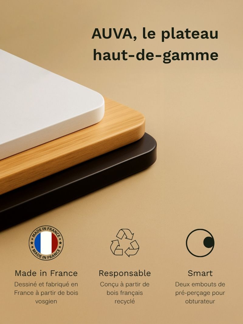 Plateau de bureau Made in France AUVA pour bureau Assis Debout