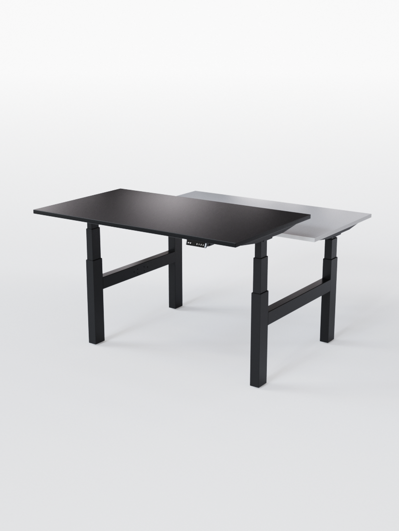 AUM WORLD_Pieds de Bench Réglable Électrique 2 Postes de Travail - Ports USB A &amp; C - DUO GO_MIX COULEUR_02_Copyrights_AUM WORLD®_202409