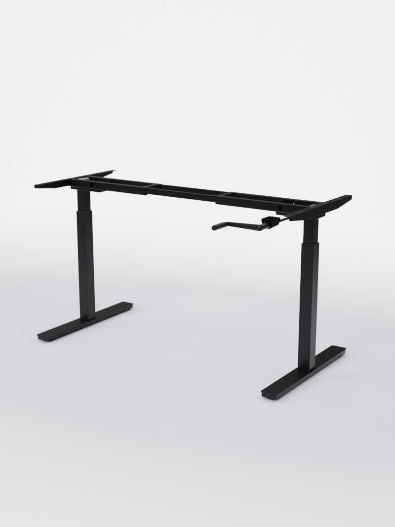 AUM WORLD_Pieds de bureau réglable en hauteur manuel Assis Debout_HANDY GO_NOIR_Copyrights_AUM WORLD¨_2023