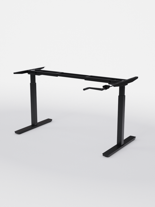 AUM WORLD_Pieds de bureau réglable en hauteur manuel Assis Debout_HANDY GO_NOIR_Copyrights_AUM WORLD¨_2023