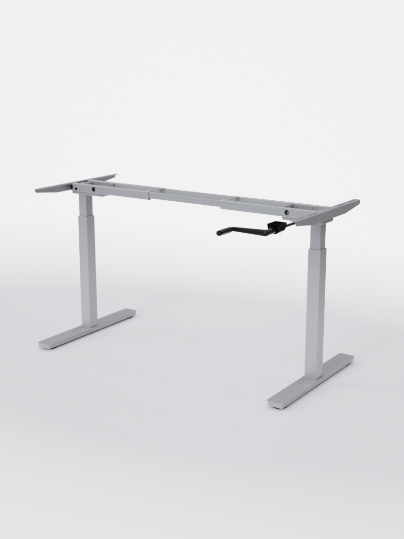 AUM WORLD_Pieds de bureau réglable en hauteur manuel Assis Debout_HANDY GO_GRIS_Copyrights_AUM WORLD¨_2023