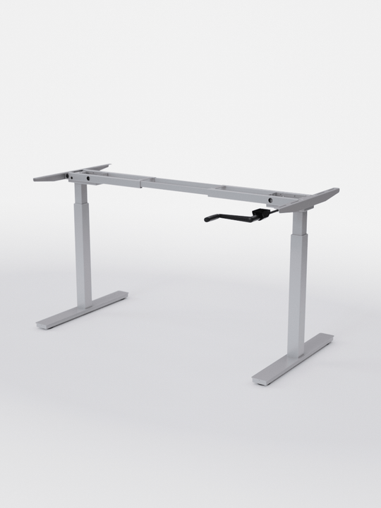 AUM WORLD_Pieds de bureau réglable en hauteur manuel Assis Debout_HANDY GO_GRIS_Copyrights_AUM WORLD¨_2023