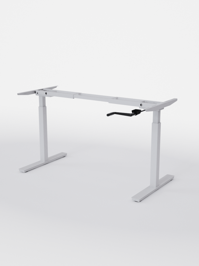 AUM WORLD_Pieds de bureau réglable en hauteur manuel Assis Debout_HANDY GO_BLANC_Copyrights_AUM WORLD¨_2023