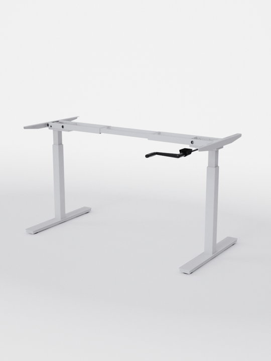 AUM WORLD_Pieds de bureau réglable en hauteur manuel Assis Debout_HANDY GO_BLANC_Copyrights_AUM WORLD¨_2023