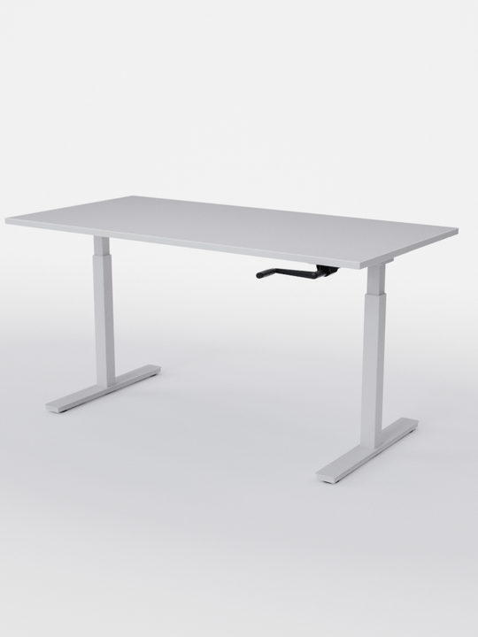 AUM WORLD_Bureau Assis Debout MANUE_Handy Go_Pieds Blanc_Plateau Blanc Premium_Copyrights_AUM WORLD®_2023