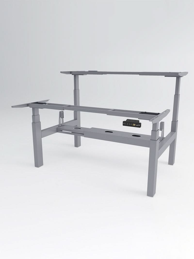 Pieds de Bench Open Space Réglable Électrique 2 personnes - DUO - GRIS